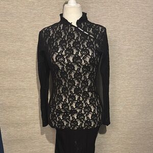 Elegant Black Lace Women Dress